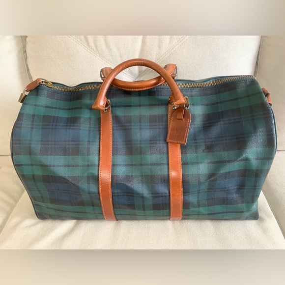 Polo Ralph Lauren Tartan Blackwatch Duffle Weekender Travel Bag - Picture 4 of 16